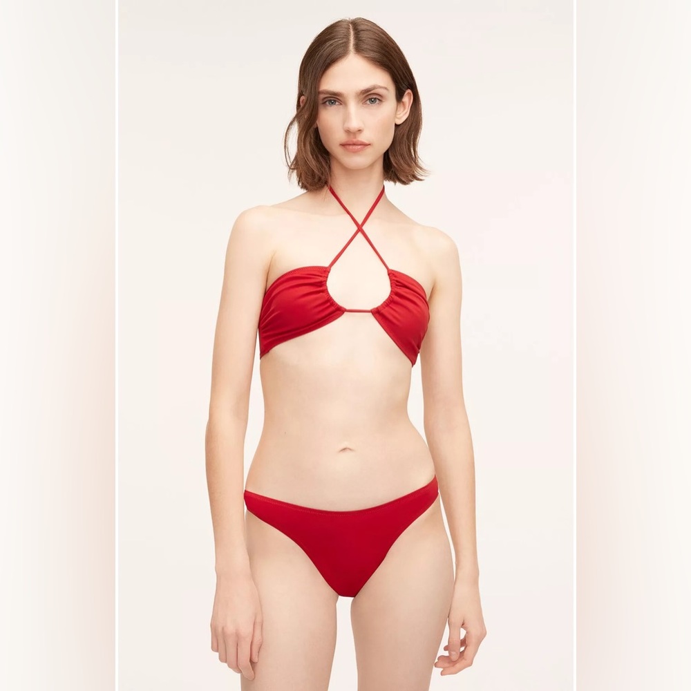 Red Women's Halter Bikini Set - Swim